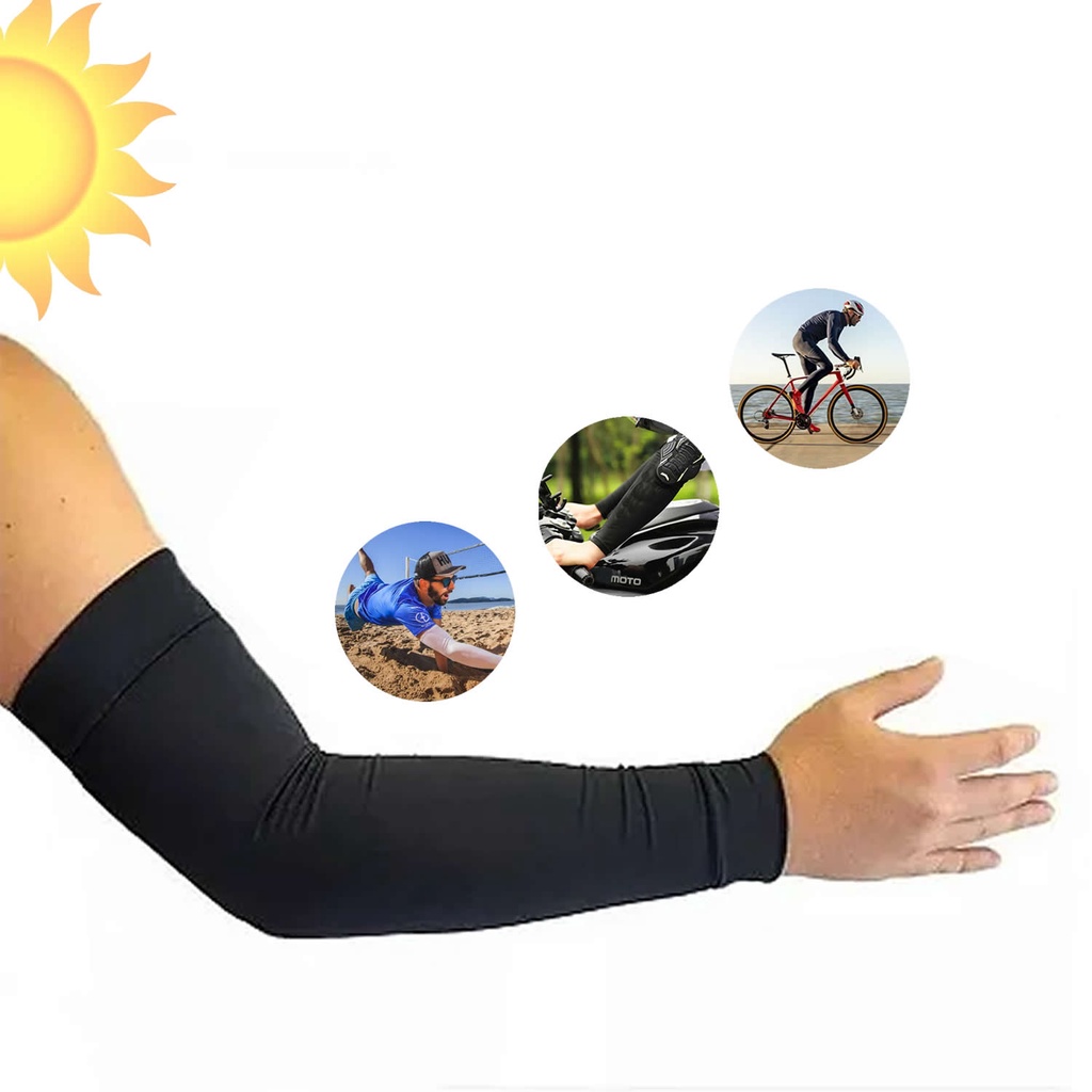 Par de Manguito Befast Preto Ciclismo Motoqueiro Volley de Praia Beach FPS Moto Mangote Manga Proteção Solar Para Braços Esportivo Unissex Proteção Solar UV50+ Segunda Pele
