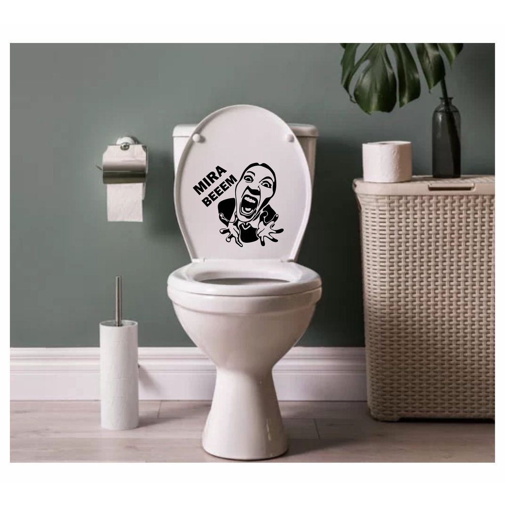 Adesivo para vaso sanitário divertido MIRAR BEM
