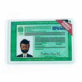 Capa Proteção p/ Novo RG Identidade Cristal Rígida 200und