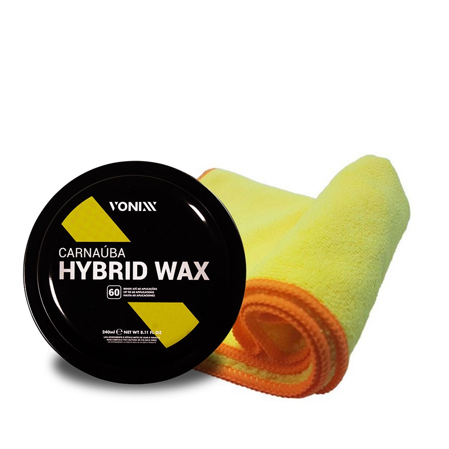 Kit Cera em Pasta Hybrid Wax 240ML + Flanela de Microfibra Autoamerica