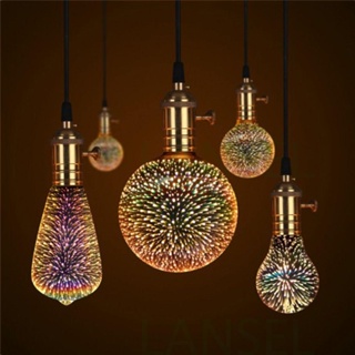 LANSEL Lâmpada De Fogo De Artifício 3D A60/ST64/G80/G95 Decoração De Casa E27 Suporte De Bola Edison em Oferta na Shopee
