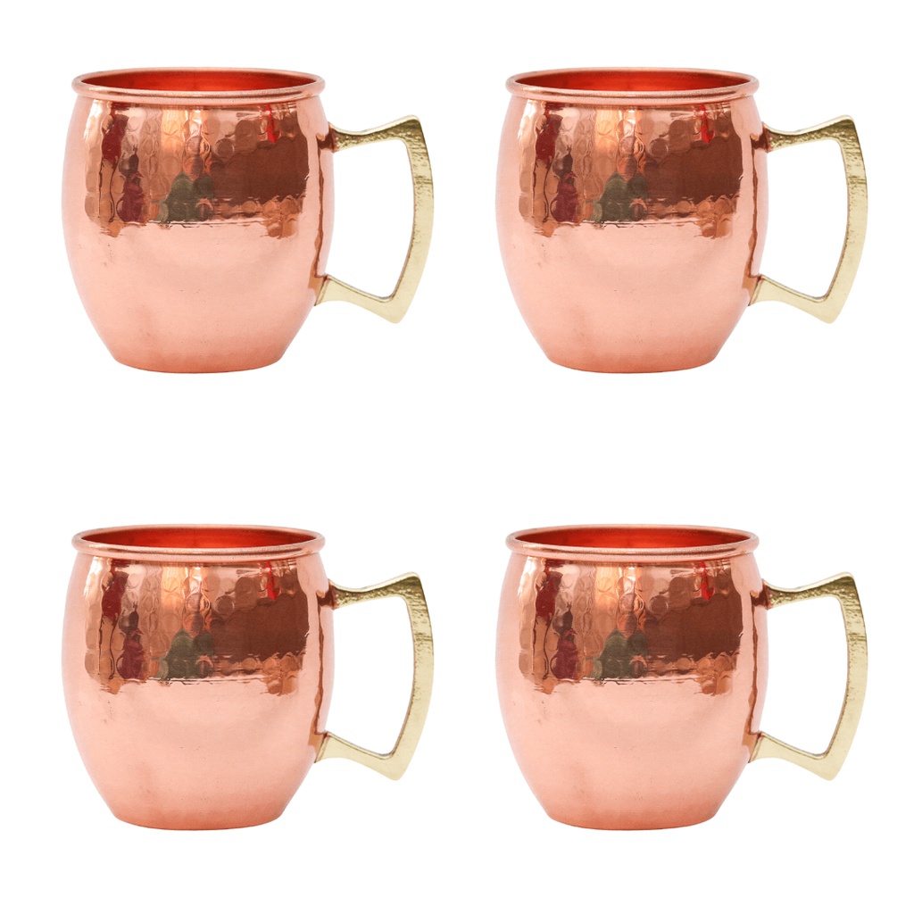 Kit 4 Canecas Moscow Mule Original 100% Cobre De Verdade 300ml copo moscow mule
