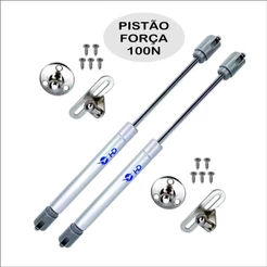 Kit 2 Pistão Para Porta De Armário e Moveis Abre Para Cima Com Amortecedor Gás 100n