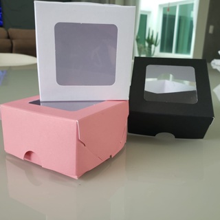 50un CAIXAS  para 4 doces c/ VISOR lembrancinhas 8cm x 8cm x 4,5cm Dia das mães 50un. em Oferta na Shopee