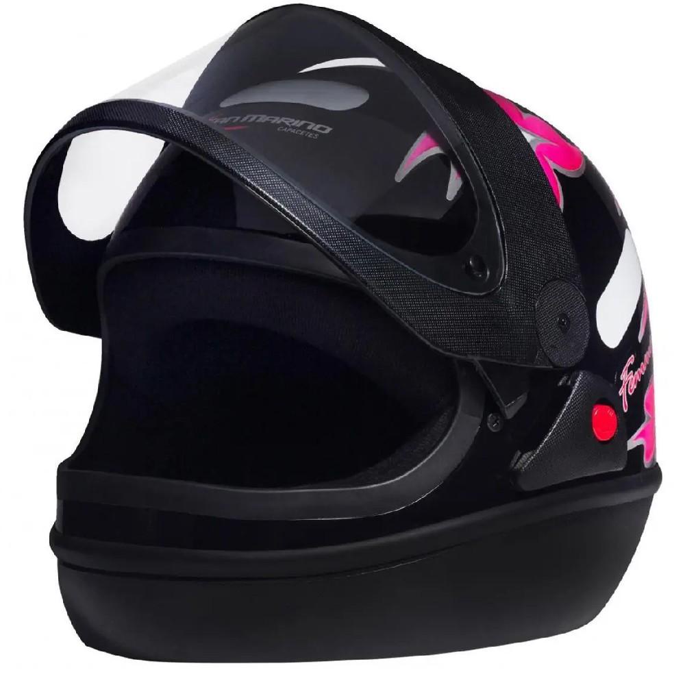 Capacete Moto San Marino Femme Preto Tamanho 56 em Oferta na Shopee
