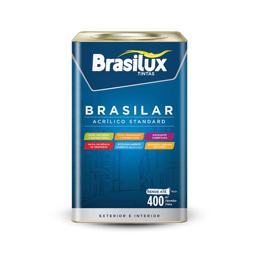 Tinta Látex Acrilica Fosca Standard Parede 18L Brasilux em Oferta na Shopee
