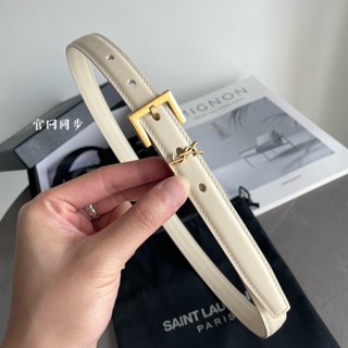 (Com Caixa De Embalagem) Cinto Feminino Moda Couro Genuíno YSL Elegante Versátil Simples Jeans Fino