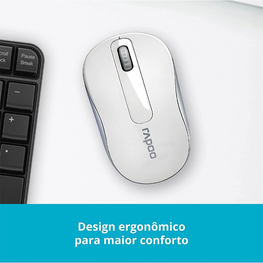 MOUSE SEM FIO M10 1000DPI 3 BOT USB BRANCO