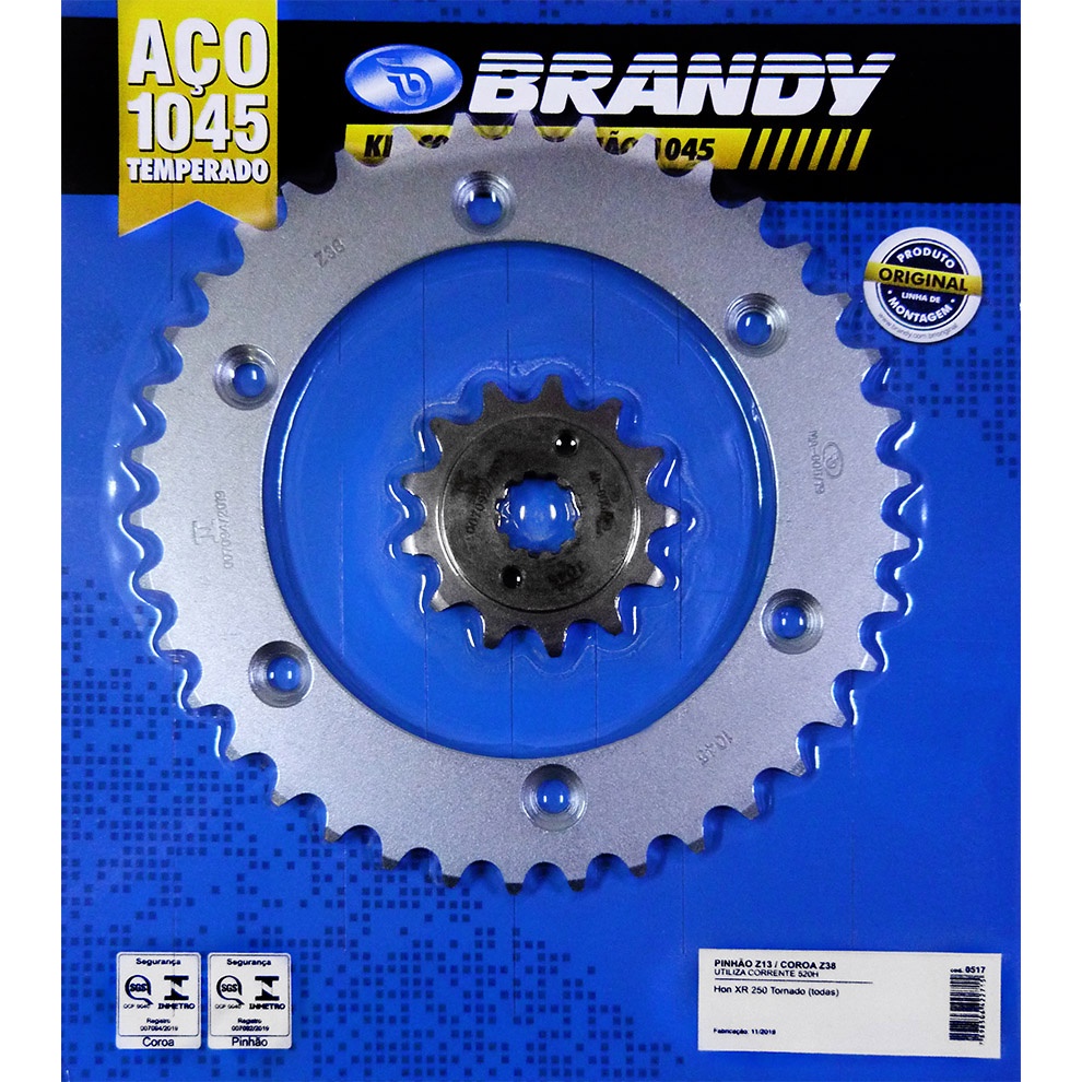 Kit Relação para Moto Suzuki EN 125 Yes / Intruder 125 / Katana 125 Sem Corrente - Brandy