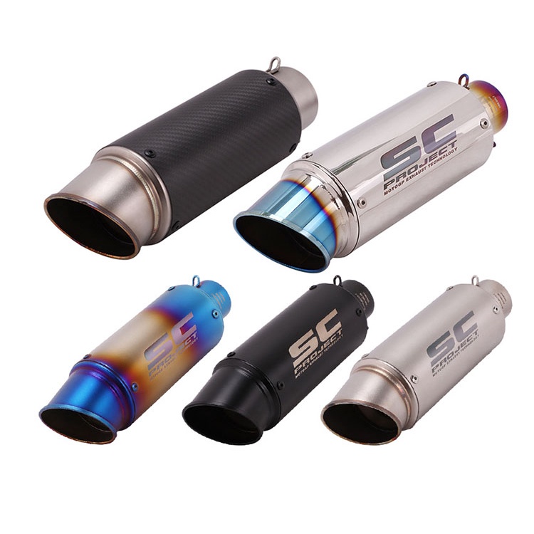 51MM 60MM Entrada Universal Motocicleta Ponta De Escape Silenciador Ekzos