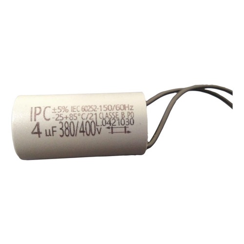Capacitor P/ Ventilador 2 Fios 4uf 50/60hz 380/400v Ipc