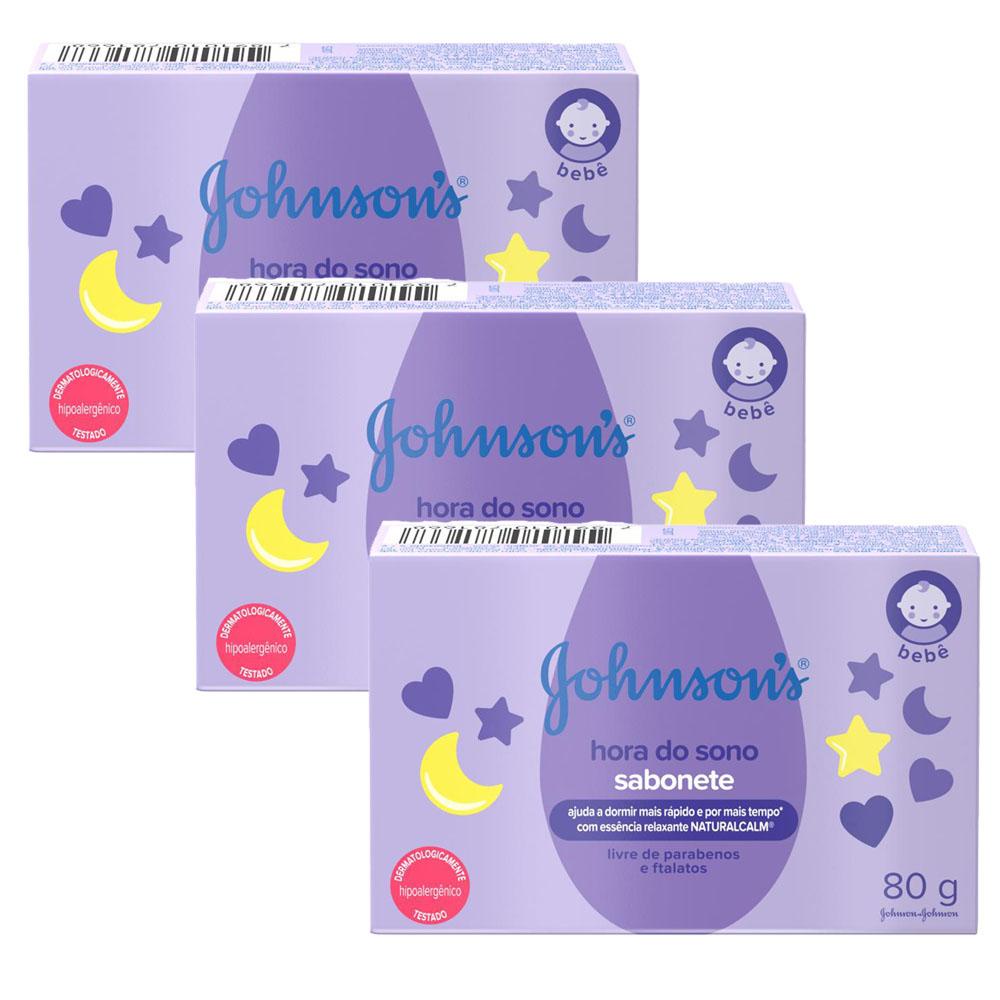 Kit com 3 Sabonetes Barra Hora Do Sono Johnson's Baby 80g em Oferta na Shopee