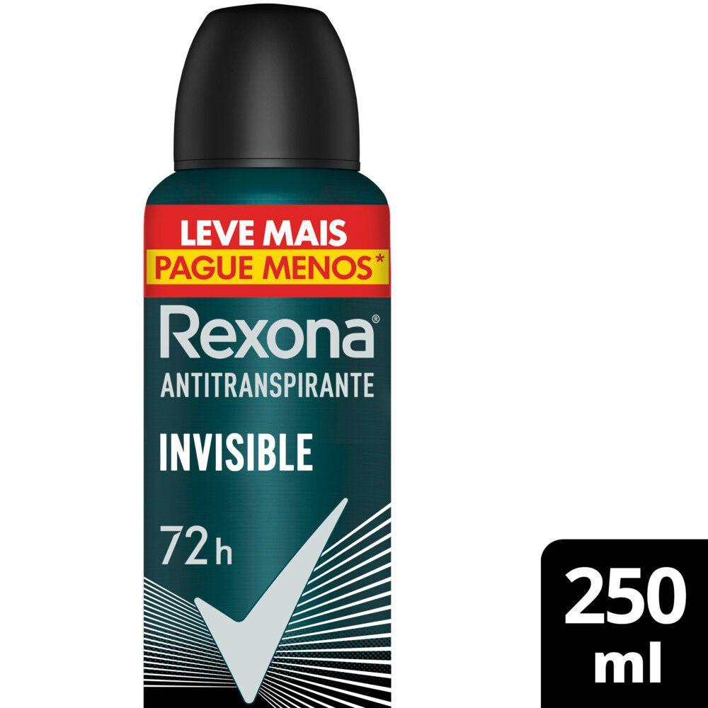 Desodorante Antitranspirante Aerosol Masculino Rexona Invisible 72 horas 250ml em Oferta na Shopee