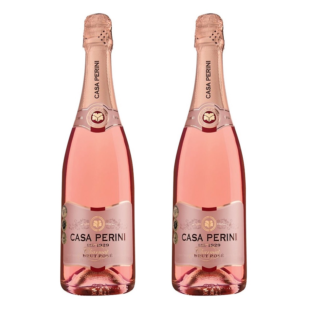KIT 02 ESPUMANTES CASA PERINI BRUT ROSE 750ML