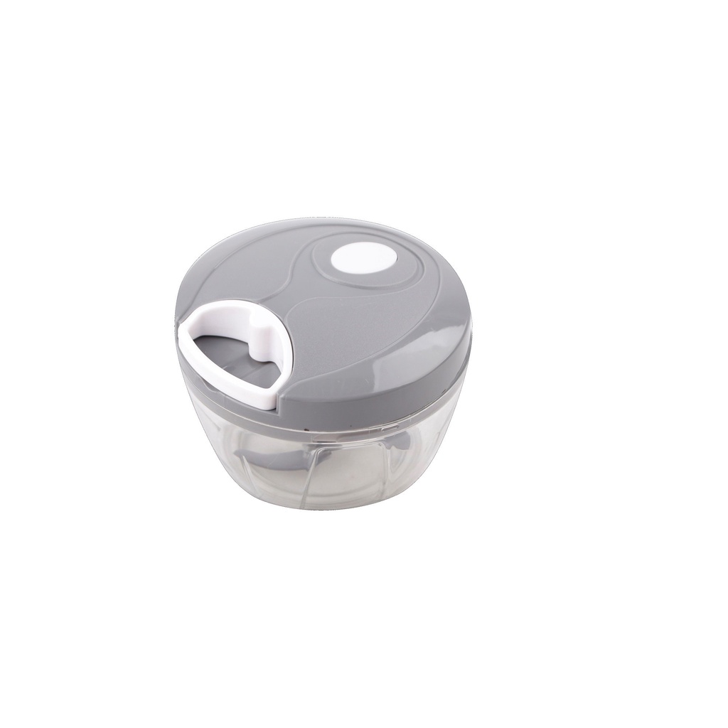 Miniprocessador Triturador De Alimentos Manual 3 Lâmina 500ml Cinza