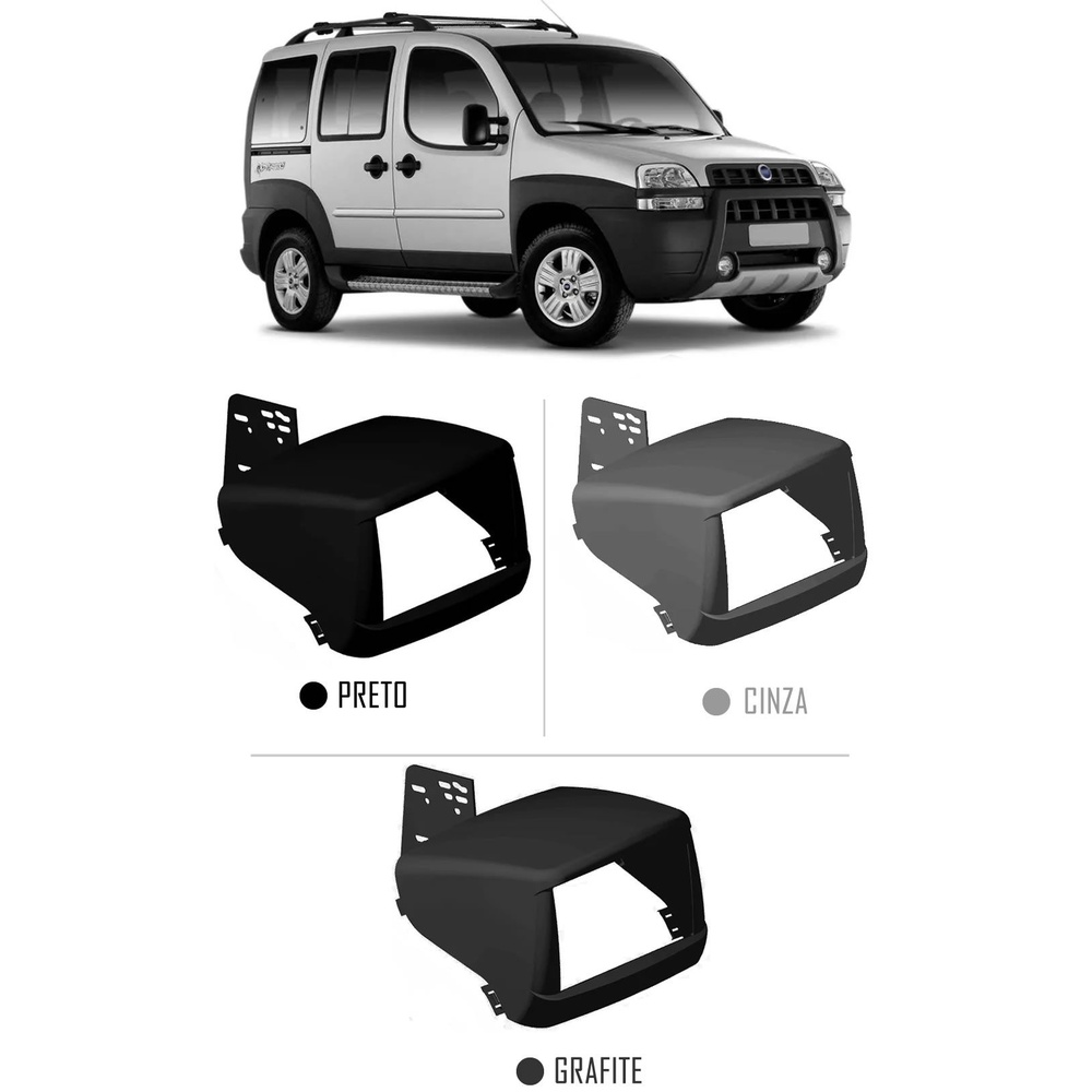 Moldura De Painel 2 Din Doblo 2000 até 2017