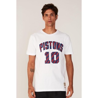 Camiseta Mitchell & Ness Especial Detroit Pistons Dennis Rodman Branca
