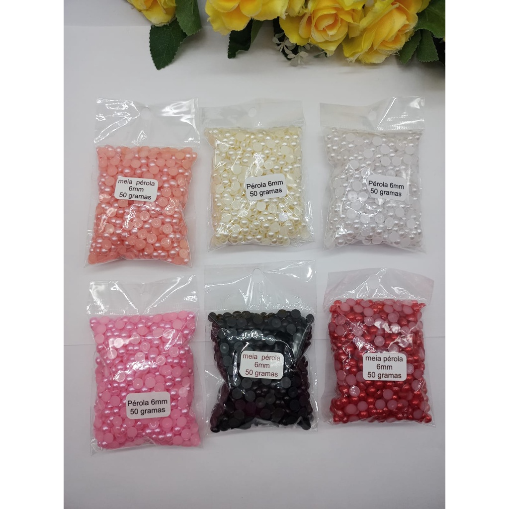 Meia Perola ABS 6mm com 50 Gramas