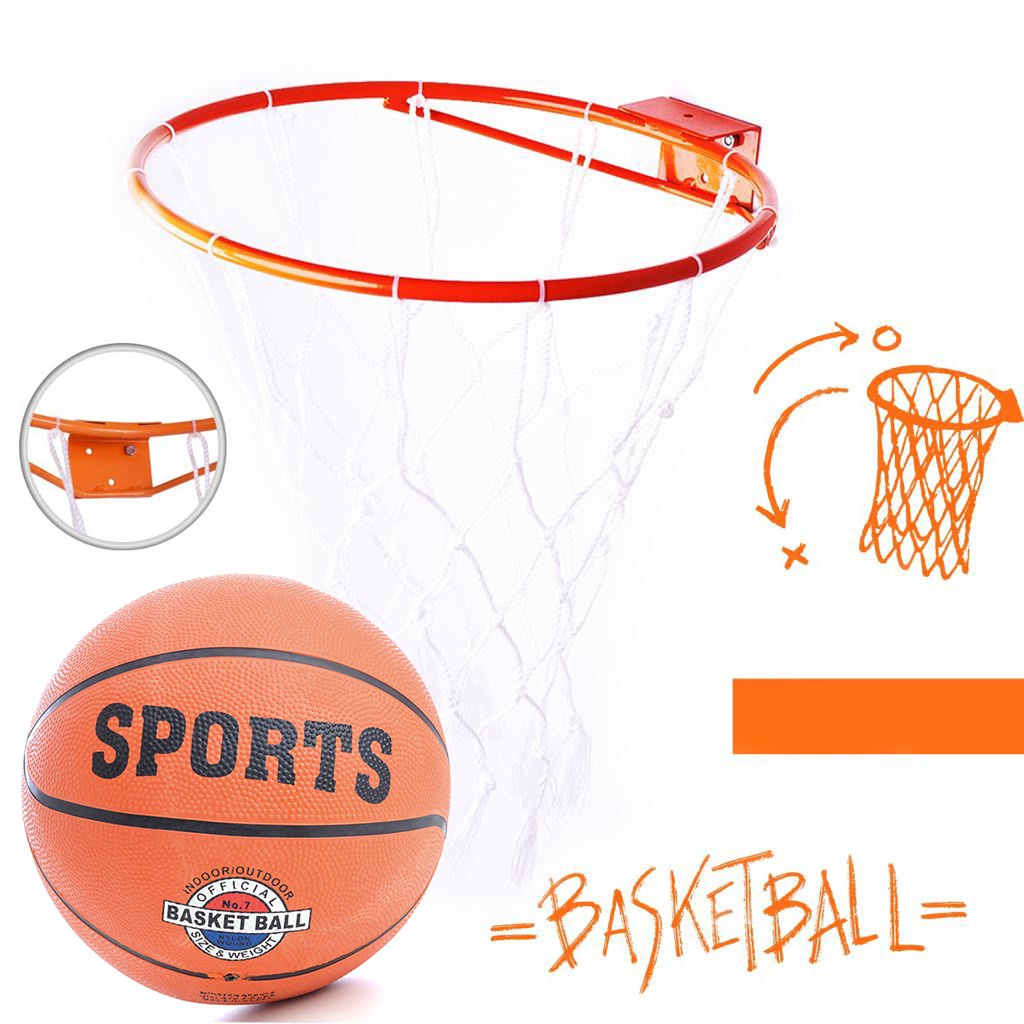 Cesta Aro Arco Basquete Adulto Reforçado + Bola Tamanho Oficial com Rede Premium