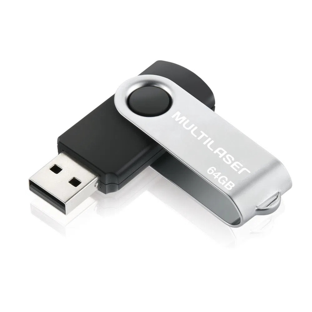 Pen Drive Twist 64GB USB Leitura 10MB/s e Gravação 3MB/s Preto Multilaser - PD590