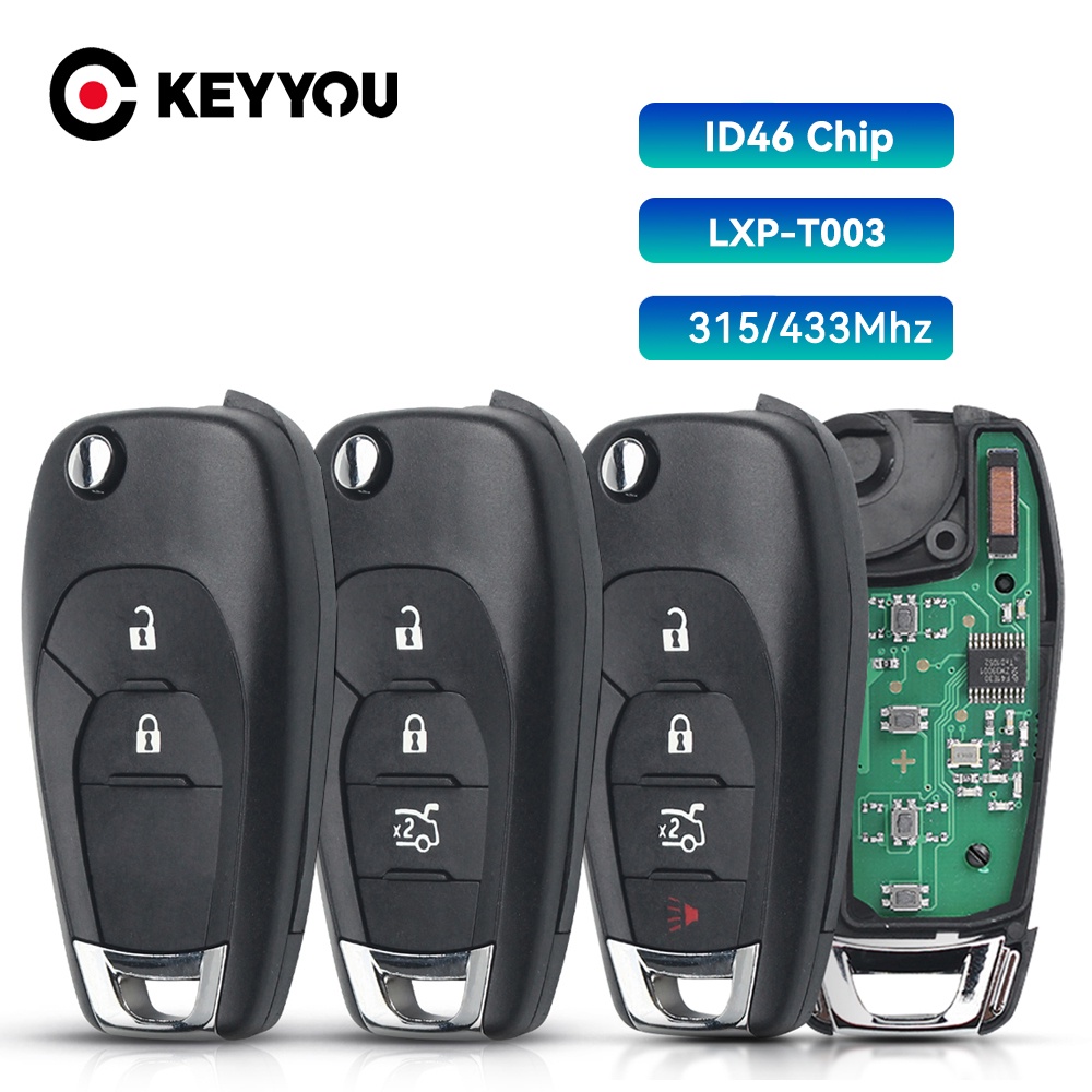 Controle Remoto Da Chave Para Chevrolet Cruze Trailblazer Tracker Onix Colorado 315/433MHz ID46 Botões Chip 2/3/4