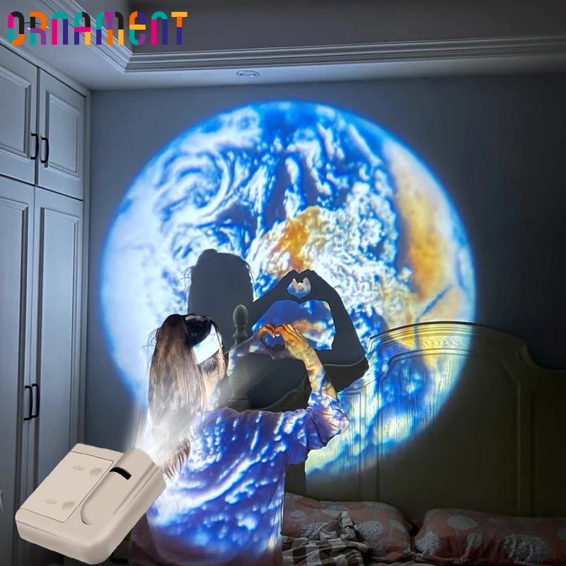 Lâmpada De Projeção Aurora Moon Galaxy , Projetor Noturno De Luz De Paisagem Ins , Adereços De Fotos De Festa De Atmosfe