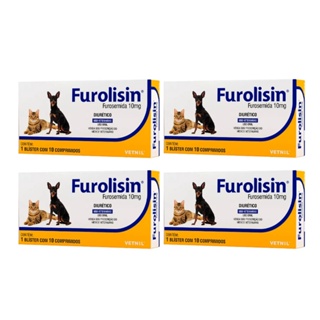 04 Furolisin 10 mg com 10  Comprimidos Diurético Vetnil em Oferta na Shopee