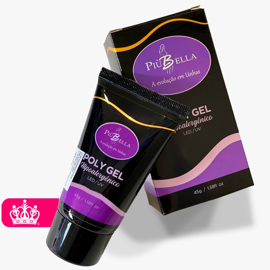 Polygel com Glitter Hipoalergênico Led/UV 45g - Più Bella