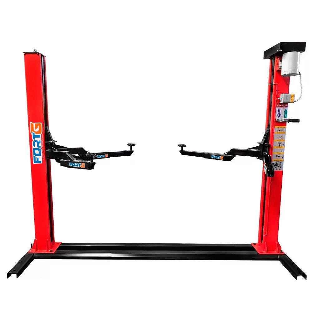Elevador Automotivo Vermelho Suporta Até 2.5 Toneladas 220V Trifásico Mecânica Oficina - FortG em Oferta na Shopee