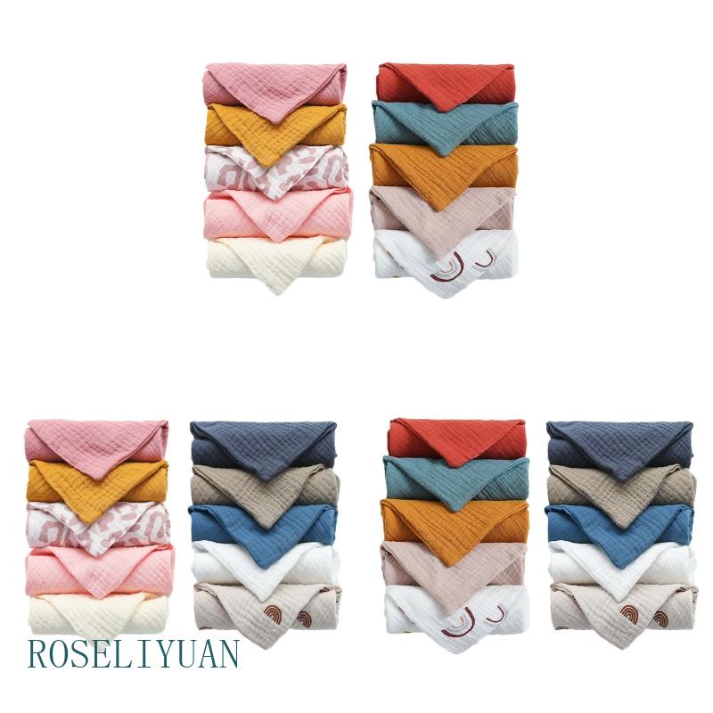 ROS 10 Pcs Toalhas Quadradas Para Bebês Lenço Toalha Mão Alimentador Babete Burp Cloth Crepe Macio Saliva Muslin em Oferta na Shopee