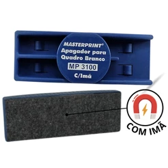 Apagador Para Quadro Branco Magnético MP3100 Com Depósito Para Marcadores - MASTERPRINT
