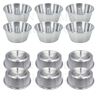 Kit 6 Forma Suiça Pudim 12cm 6 Ballerine 10cm Bolo Piscina Alumínio em Oferta na Shopee