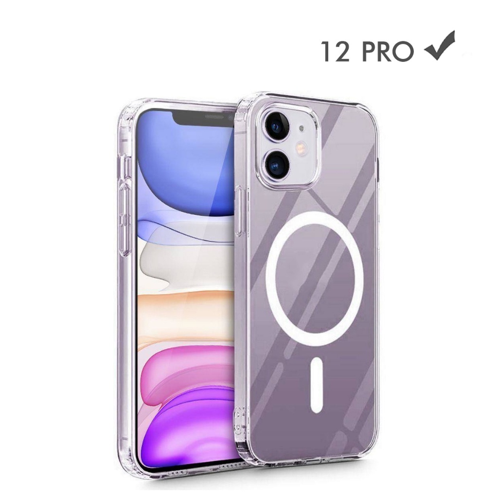 Capa Magnética iPhone 12 PRO para Carregador de Indução (Sem Fio) Transparente