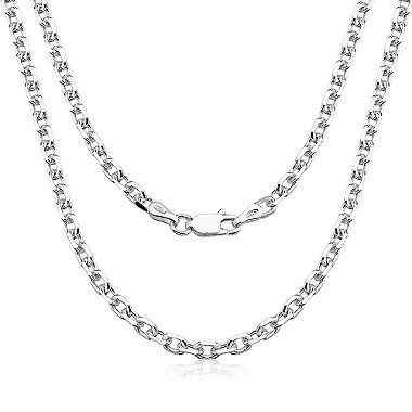 Corrente Masculina Cadeado 60cm 3mm Prata 925