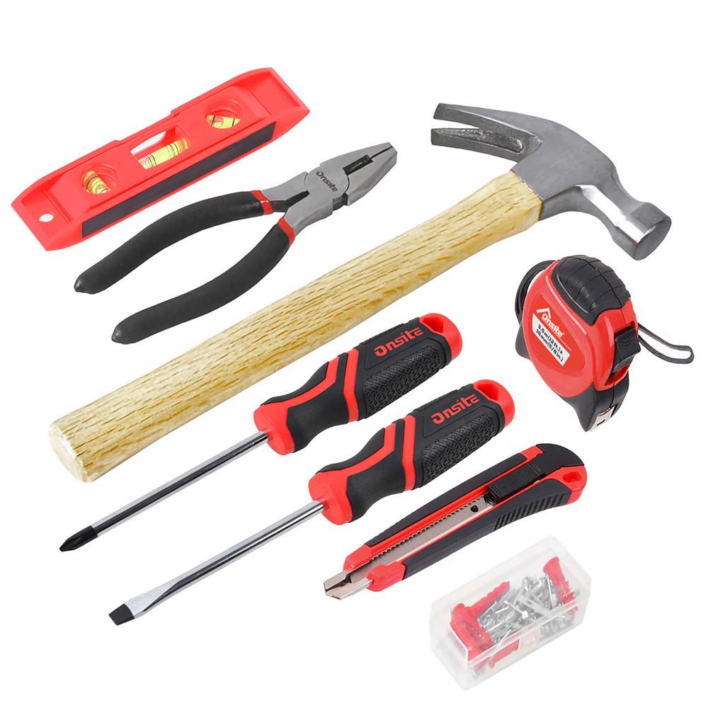 Jogo Kit Ferramentas 8 Peças Trena Martelo Alicate Chaves Estilete Nível - Onsite em Oferta na Shopee