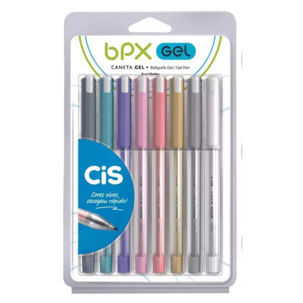 BPX Gel Caneta 0,7mm 8 Cores - CiS em Oferta na Shopee
