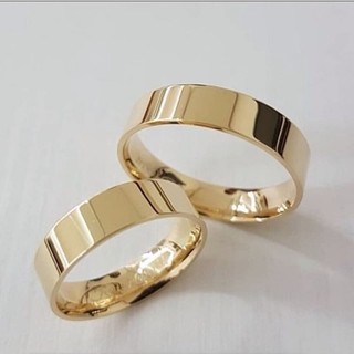 Par De Alianças Reta  Casamento Moedas Antigas 6mm- PROMOÇÃO