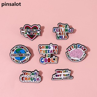 Pregadeira De Liga Cor Criativa Broche Inglês Curto Alfinete De Esmalte De Sentência " You Are Enough " Sacos De Roupas Chapéus Decorações Crachás Atacado