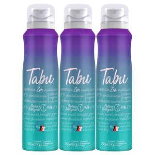 Kit 3 unid - Desodorante Aerosol Antitranspirante Tabu Zen 150Ml em Oferta na Shopee