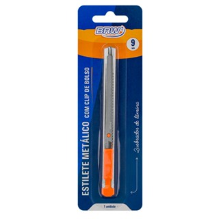 Estilete metálico estreito clip de bolso 9mm ES0902 BRW
