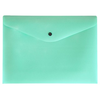 Envelope plástico com botão A4 Linho Serena verde pastel 0012.VP Dello