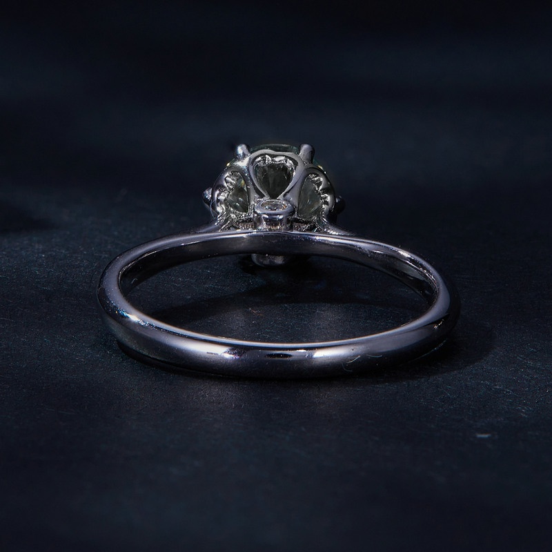 Detalhes do Bamoer 925 Prata Esterlina Simples 1 Anel Moissanita Carat Clássico D-color Jóias De Casamento Fashion Gift MSR035