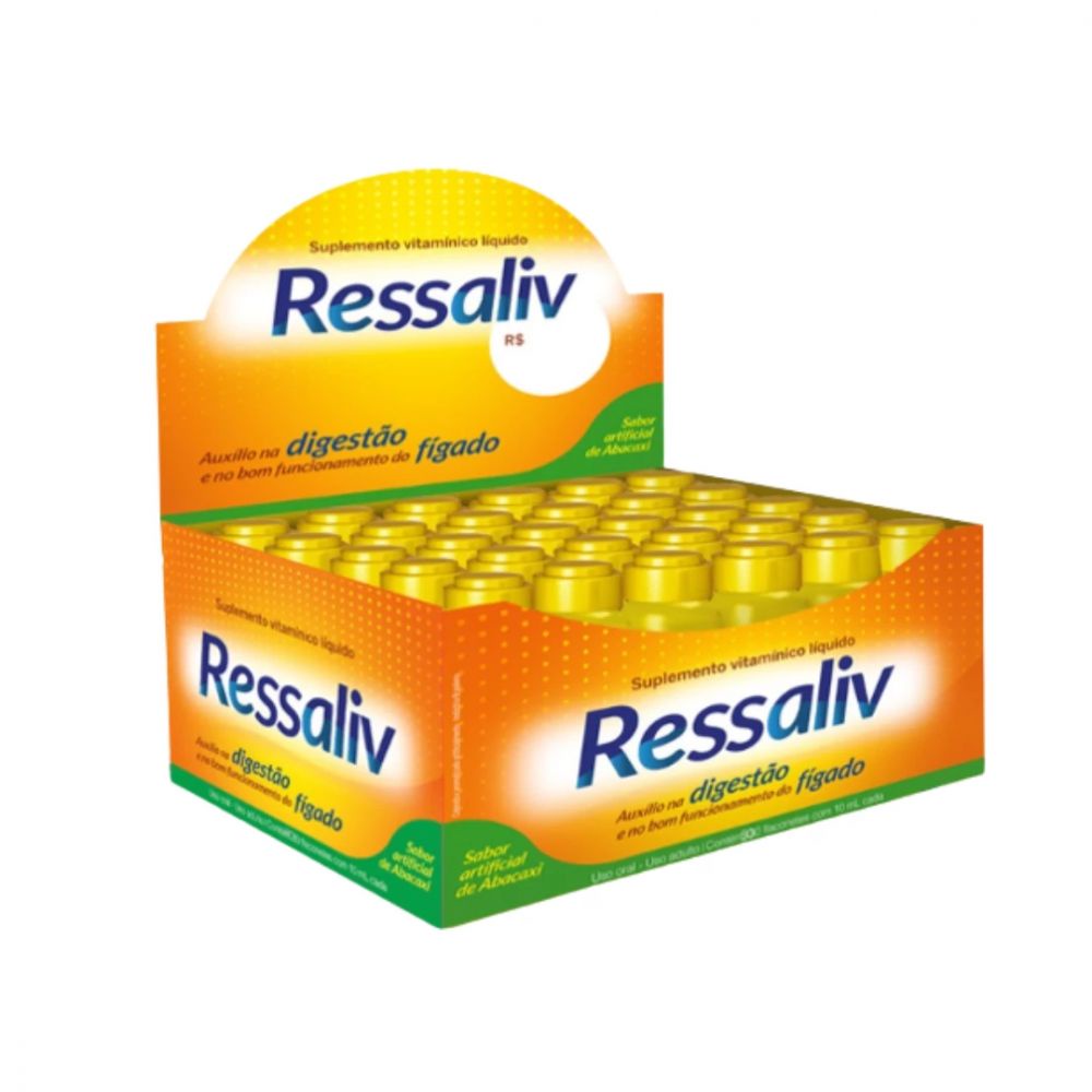 Ressaliv Sabor Abacaxi Cimed com 48 Flaconetes 10ml em Oferta na Shopee