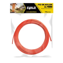 Fio De Nylon Para Roçadeira 2,7mm Redondo 10 Metros Evald