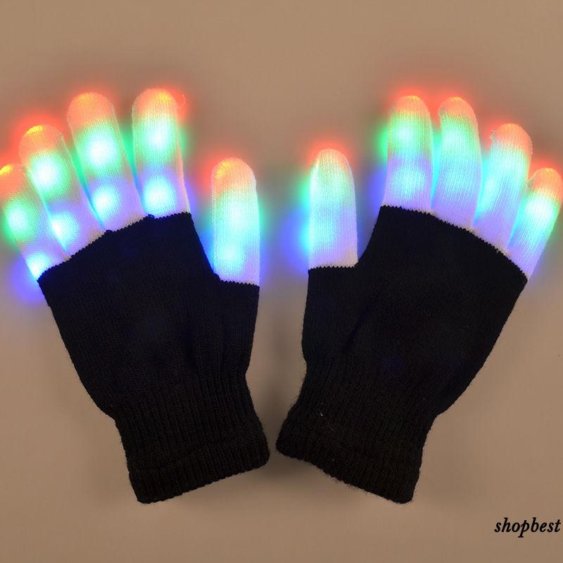 Luvas De LED , Mão Iluminadas , Dedos Piscantes Rave Coloridas Luva Brilhante De 7 Modos Para Festivais , Noite De Fogue