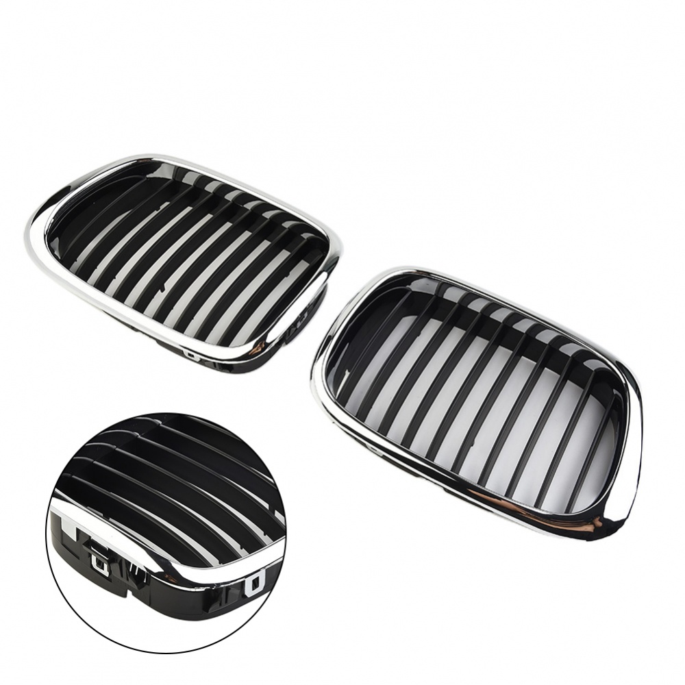Grade Frontal Cromada Preta Estilo Agressivo Para BMW E39 Série 5 525 530 535 540 M5