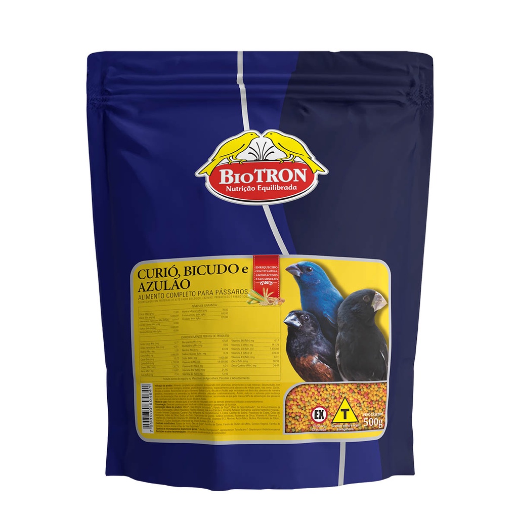 Ração para Curió Bicudo Azulão 500g Vitamina Extrusada Completa para Pássaros  Bolinha Colorida