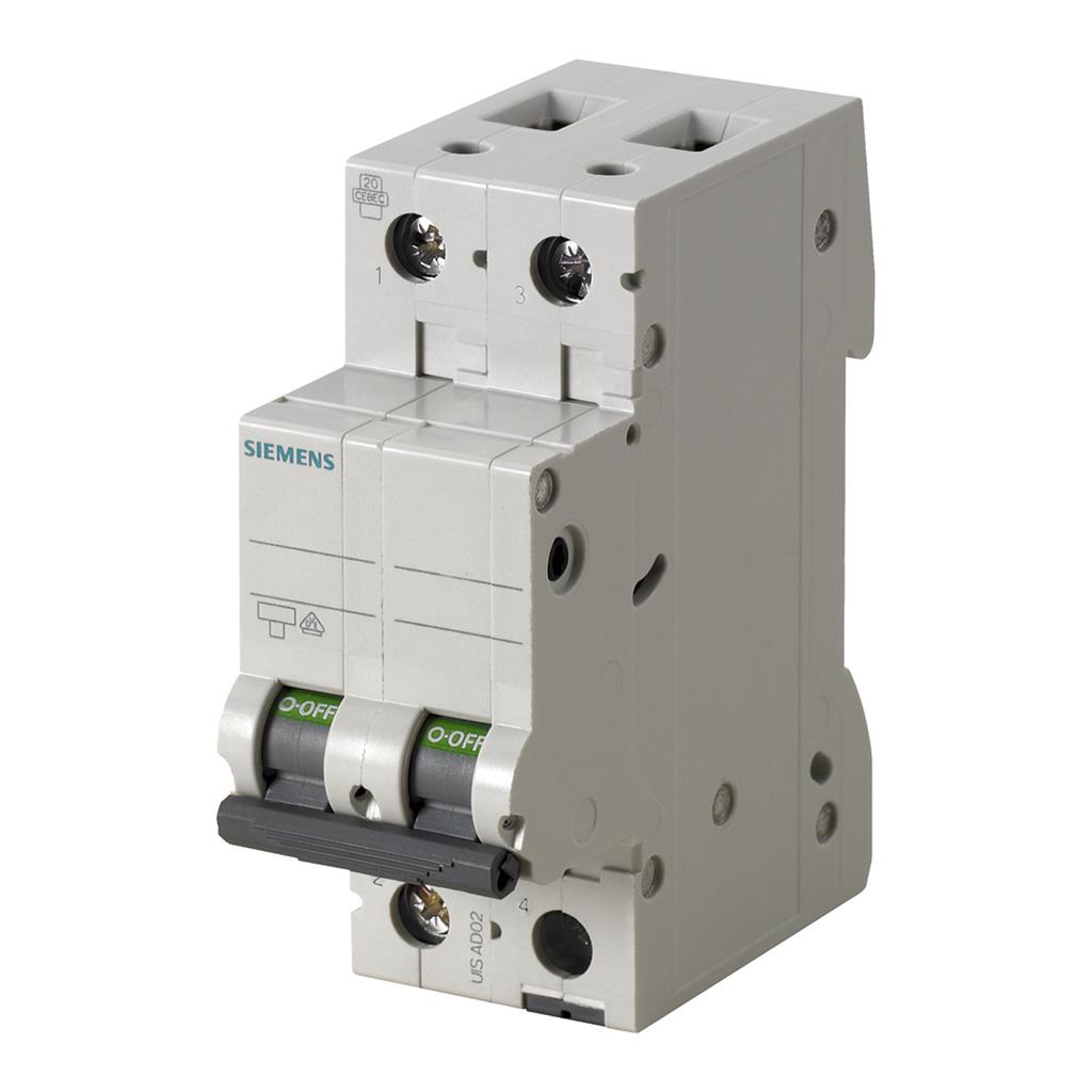 Disjuntor Mini Din Bipolar 32A Curva C 220/380V 5sl6 Siemens