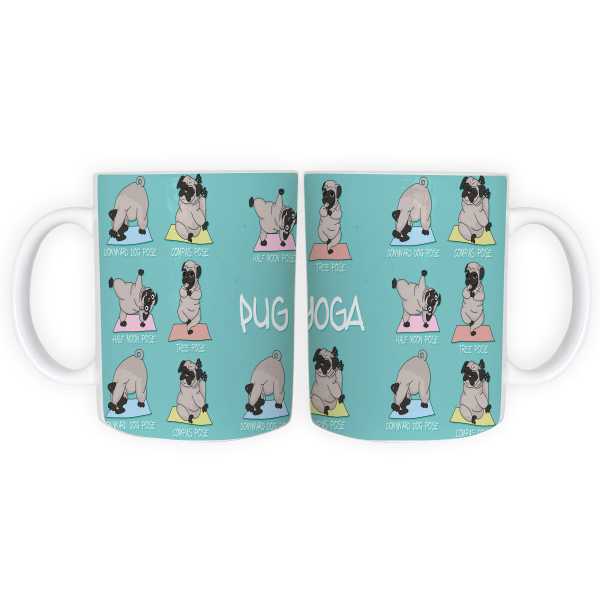 Asanas Pug Yogi Caneca Porcelana Pet Yoga