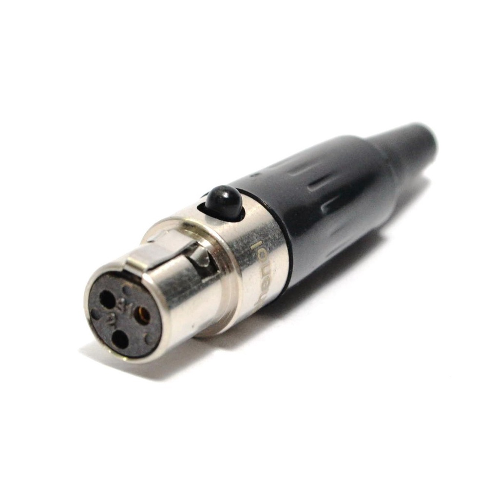 JACK CONECTOR PLUG MINI XLR FEMEA 3 PINOS